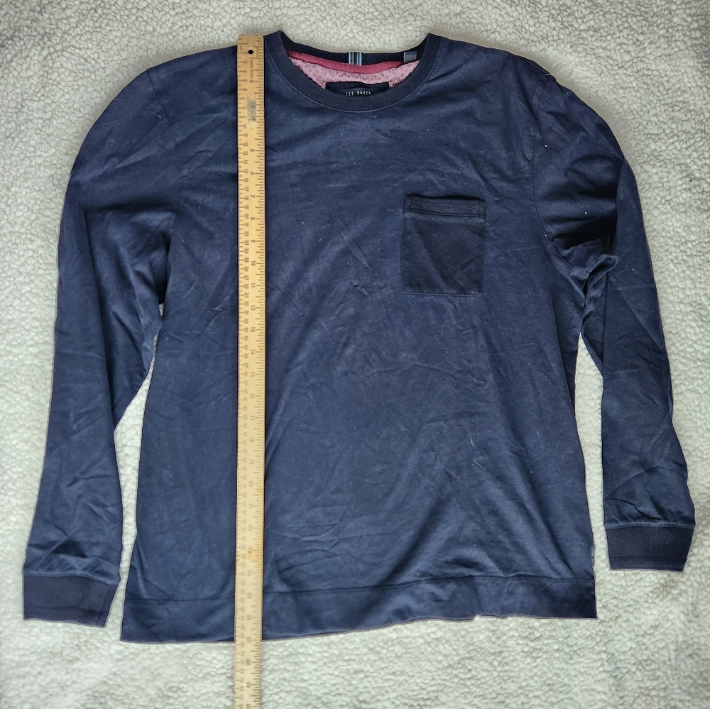 Ted Baker London Sweater Mens  Medium Blue Pocket Lightweight Preppy Classic